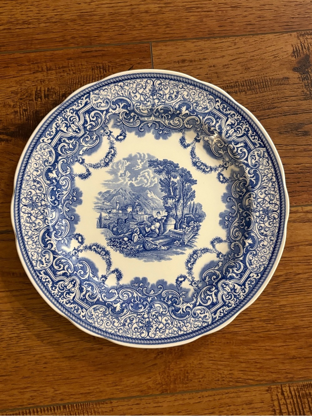 Spode Blue Room Continental Views Transferware Dinner Plate England 10.5”